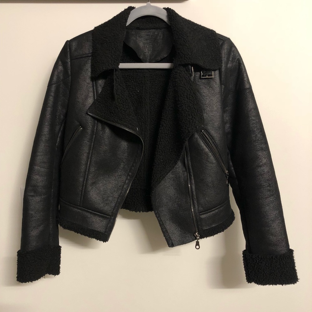 Black suede sheer jacket